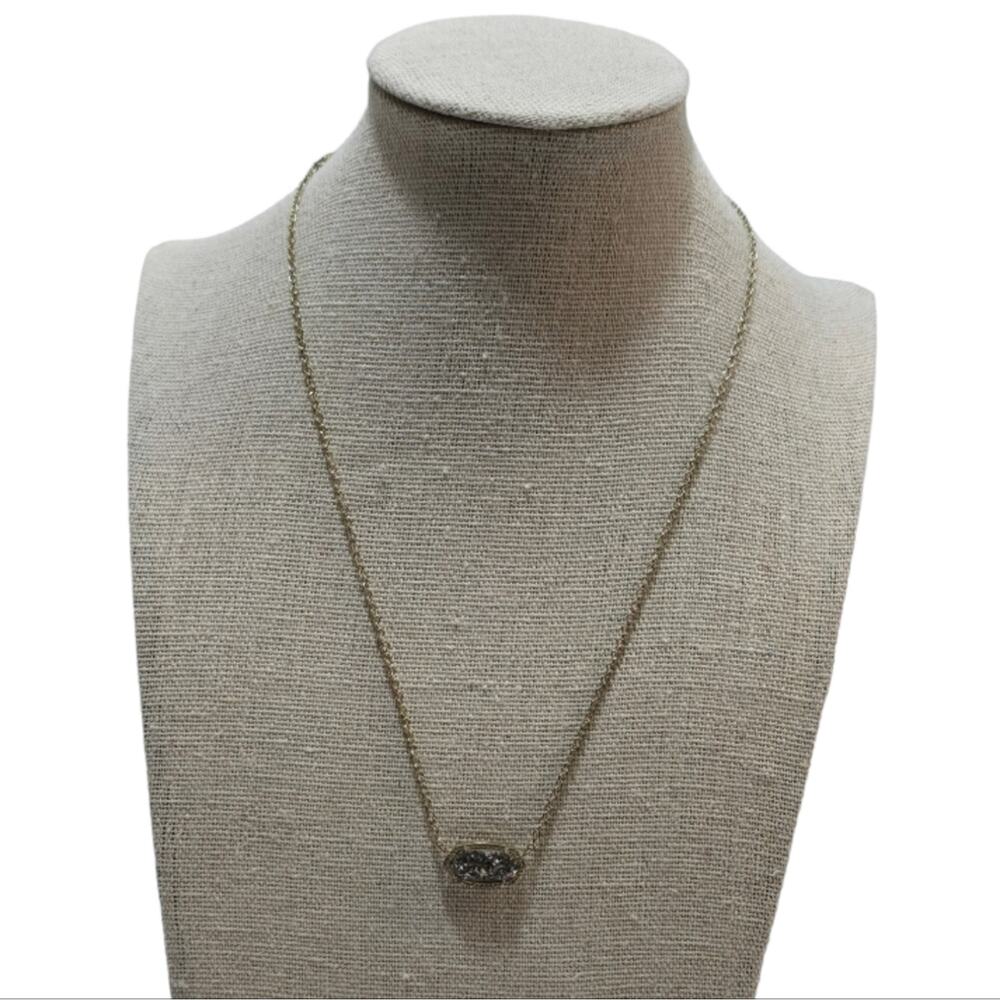 Kendra Scott Elisa Platinum Drusy and Gold Plated Pendant Necklace - Picture 3 of 6